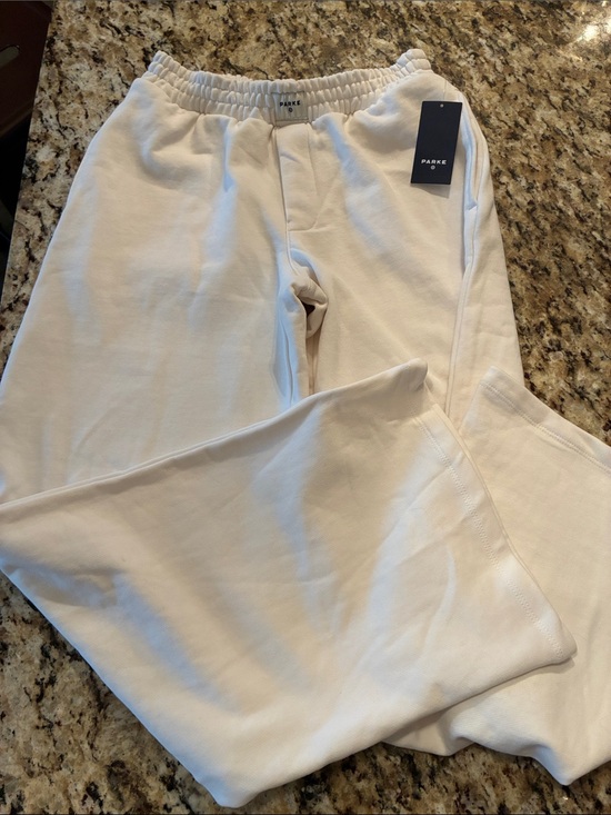 Parke Pants - Parke White Wide-Leg Women's Sweatpants